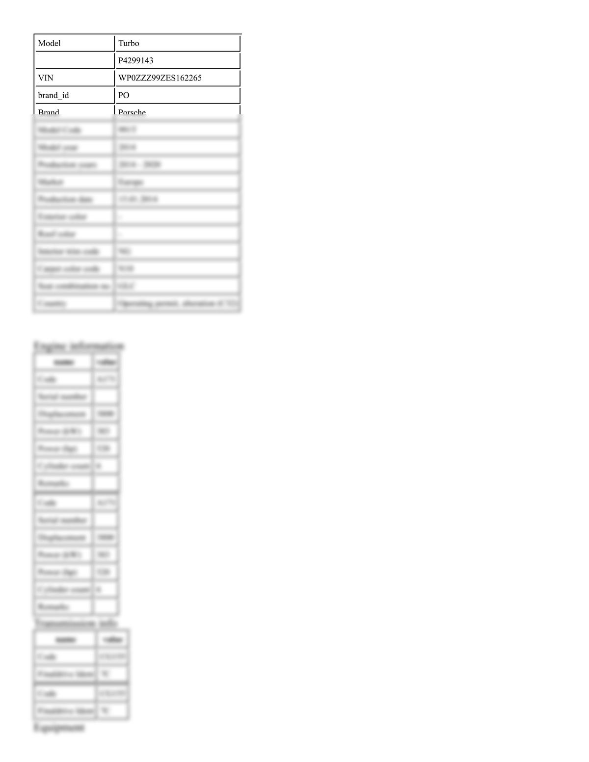 Build Sheet VIN WP0ZZZ99ZES162265