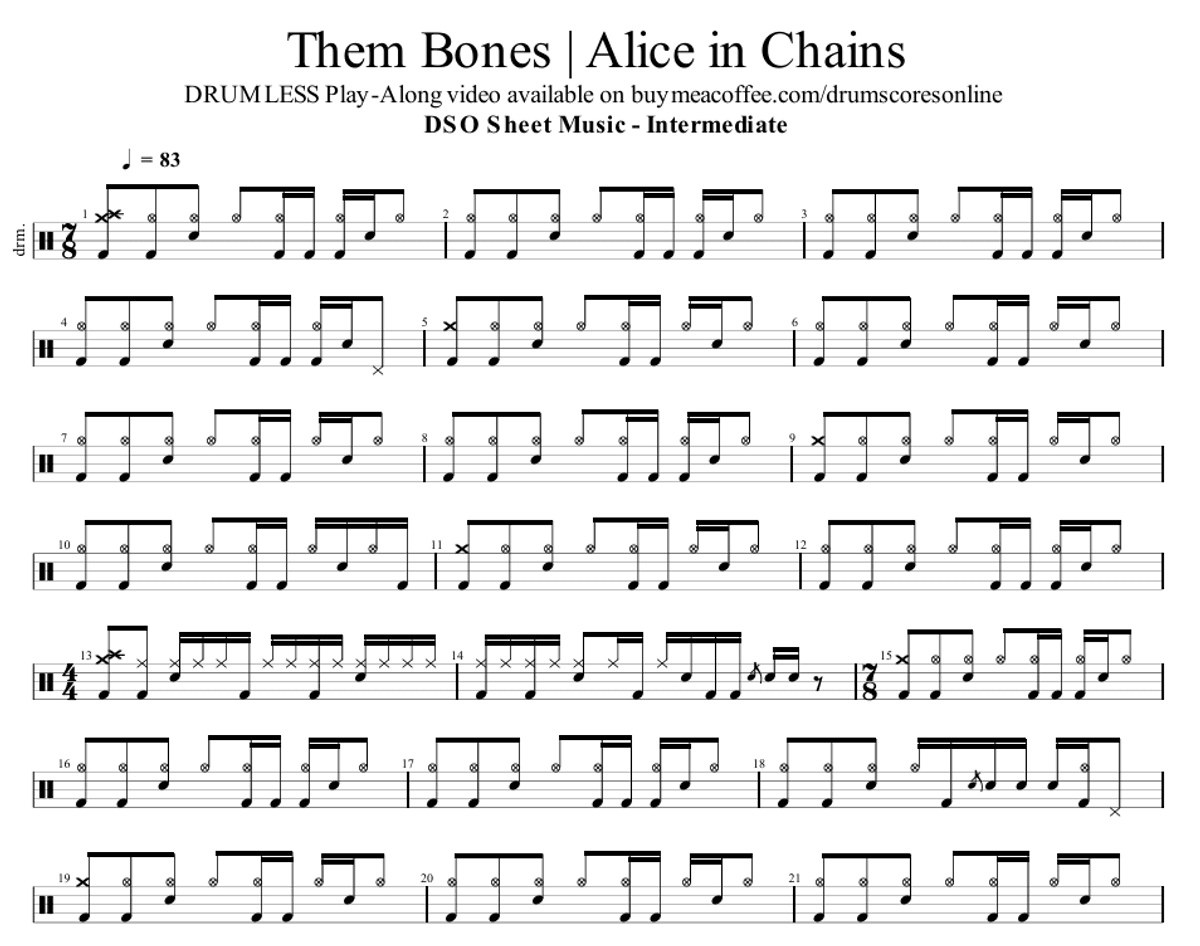 Them Bones - Alice In Chains |  Sheet Music PDF and GP Files