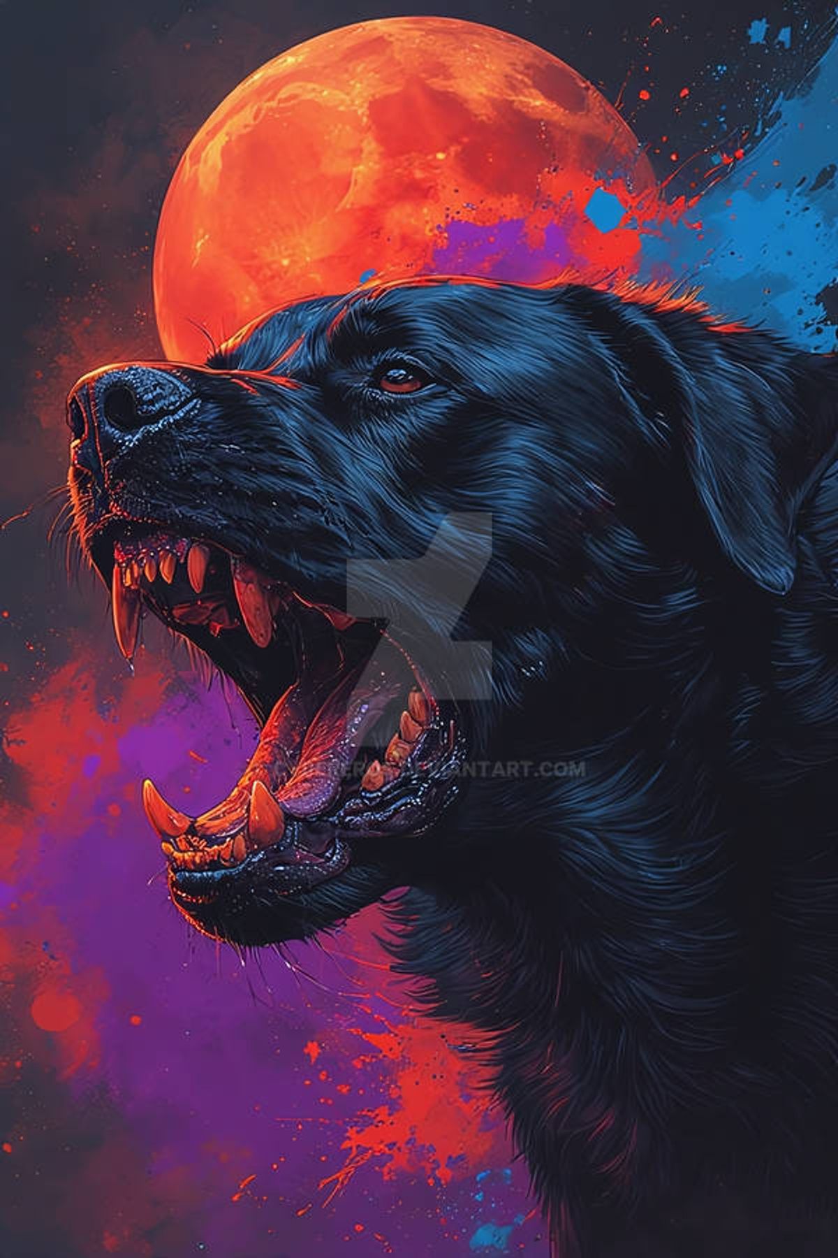 Digital Art Download – Blood Moon Howl