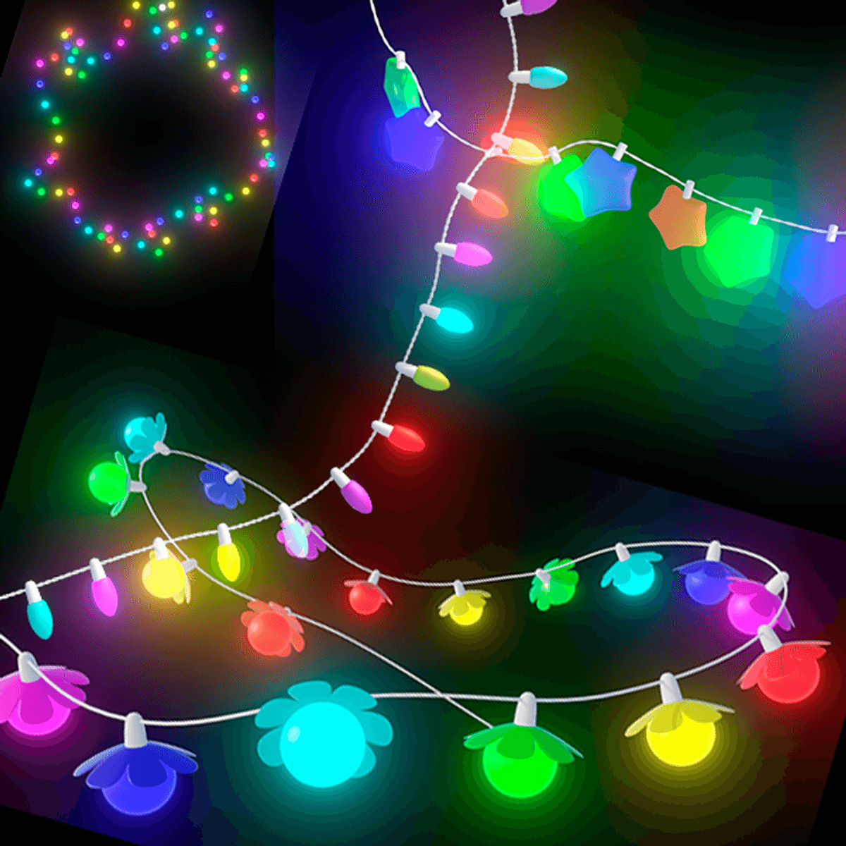 Procedural Garland is a fully procedural Geometry Nodes preset for Blender