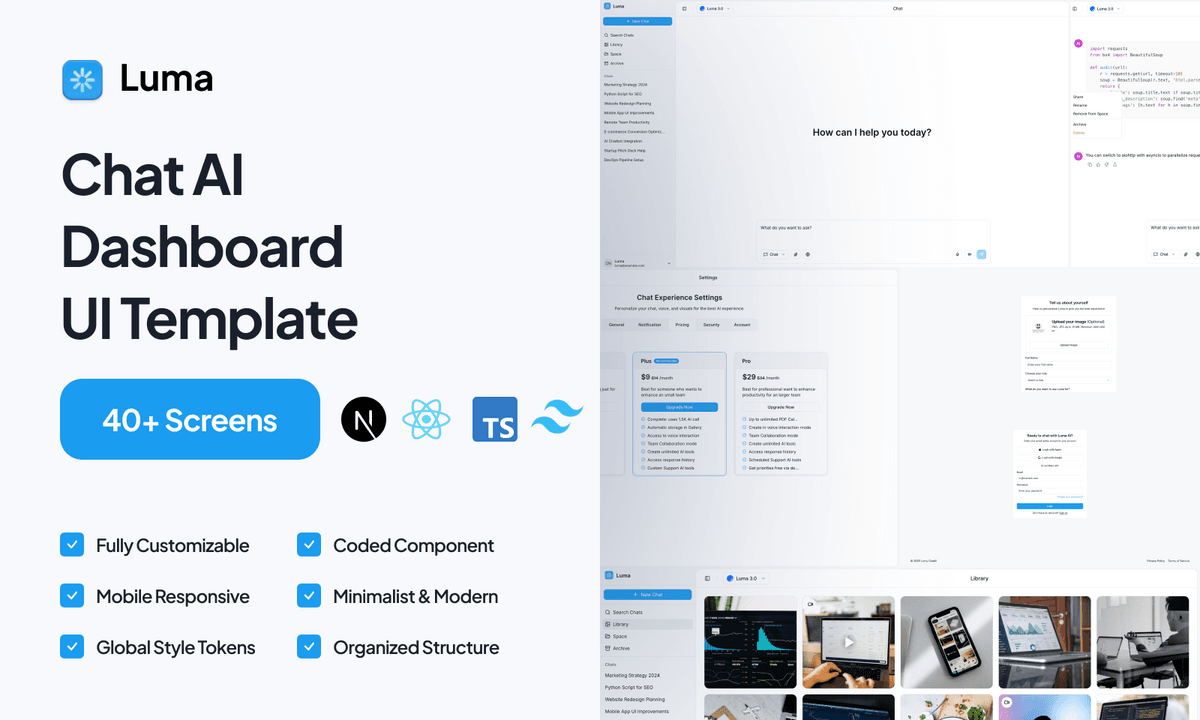 Luma — AI Chat & Dashboard UI Template