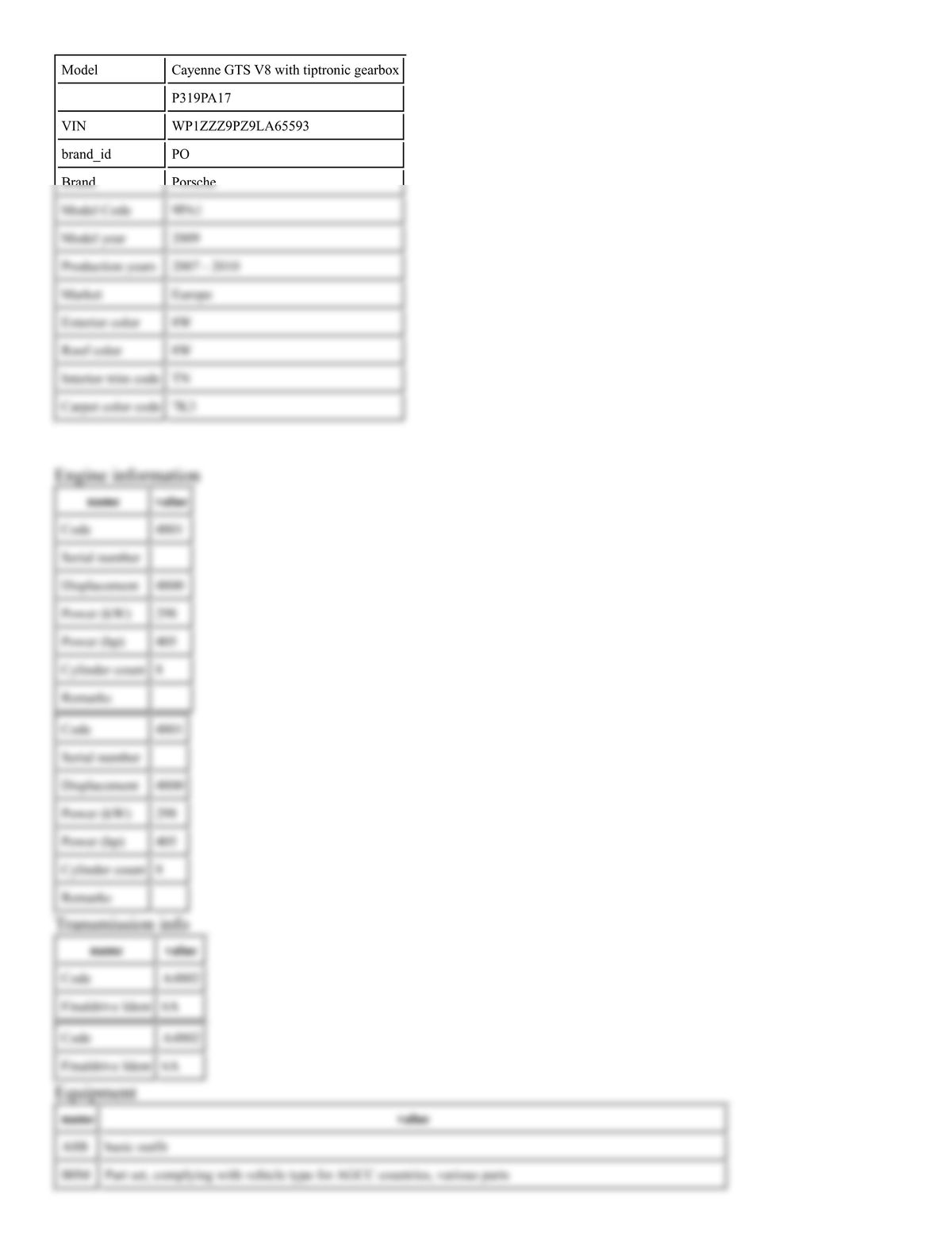 Build Sheet VIN WP1ZZZ9PZ9LA65593