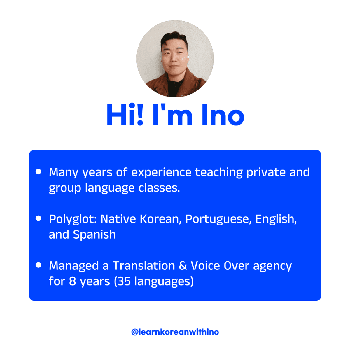 🎓1 : 1 Private Korean Lessons!