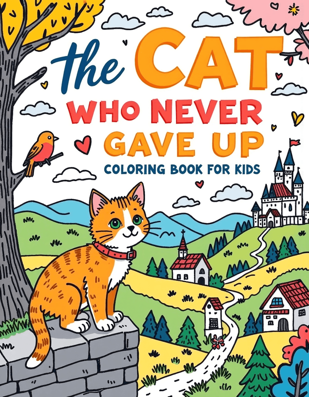 The Cat Who Never Gave Up – Printable Coloring Book Interior (PDF)