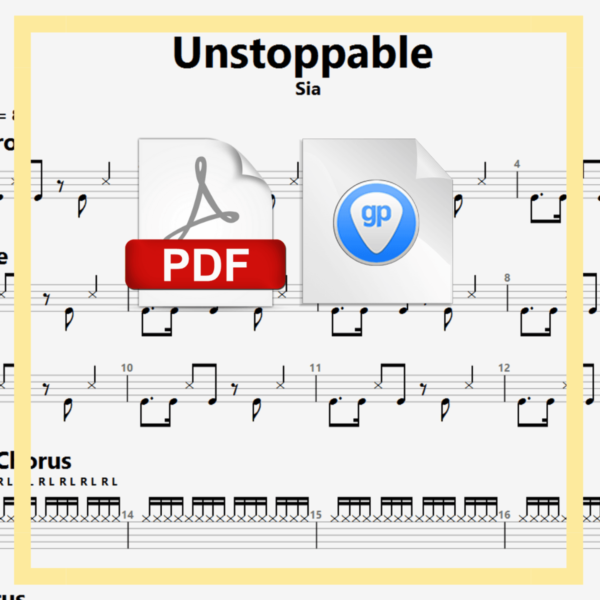 🎶DRUM SHEETS🎶Sia - Unstoppable