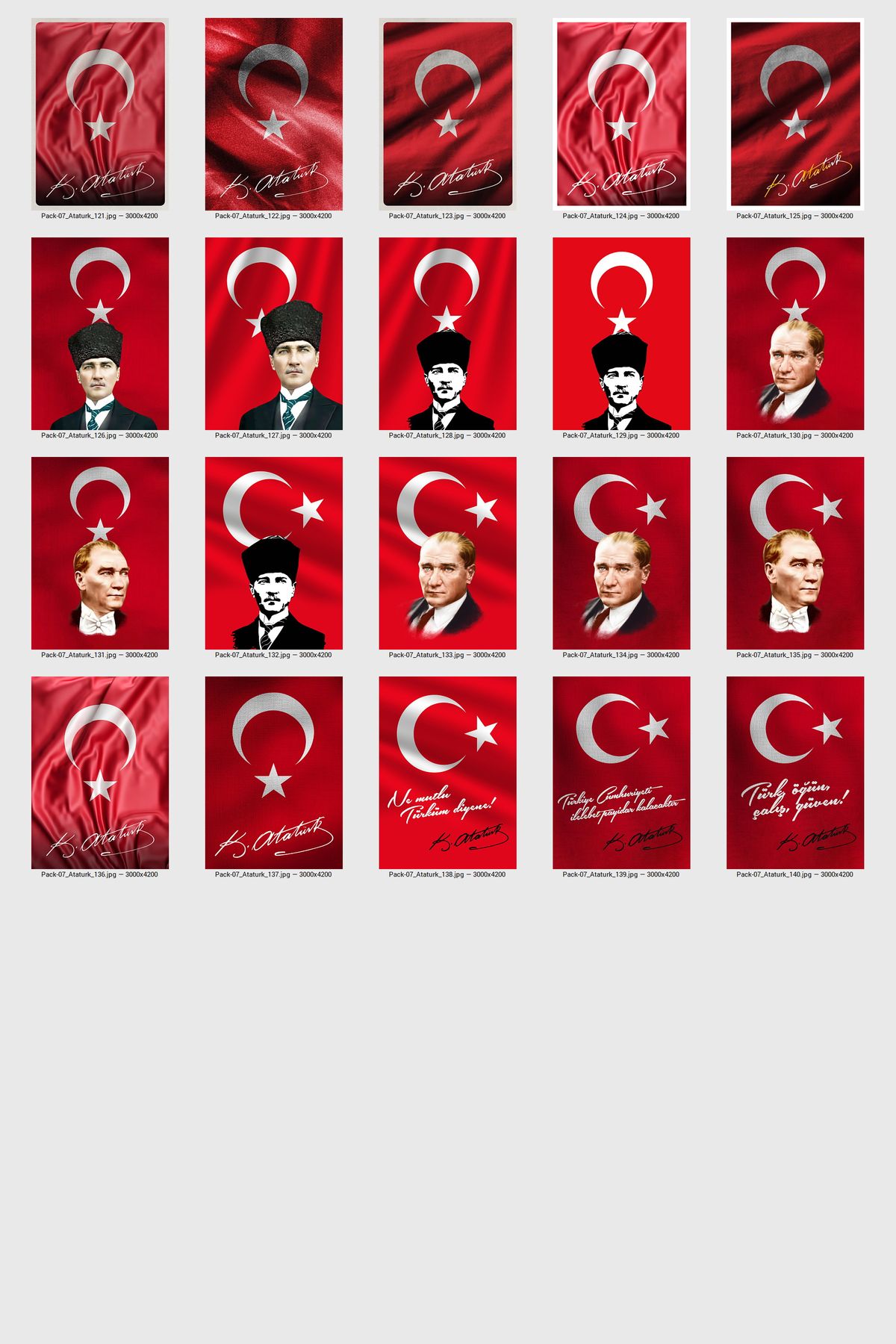 Atatürk Posters — Digital Download Poster Bundle of 140 Retro Photo Prints | Vintage Turkish Leader Wall Art for Home, Office or Classroom