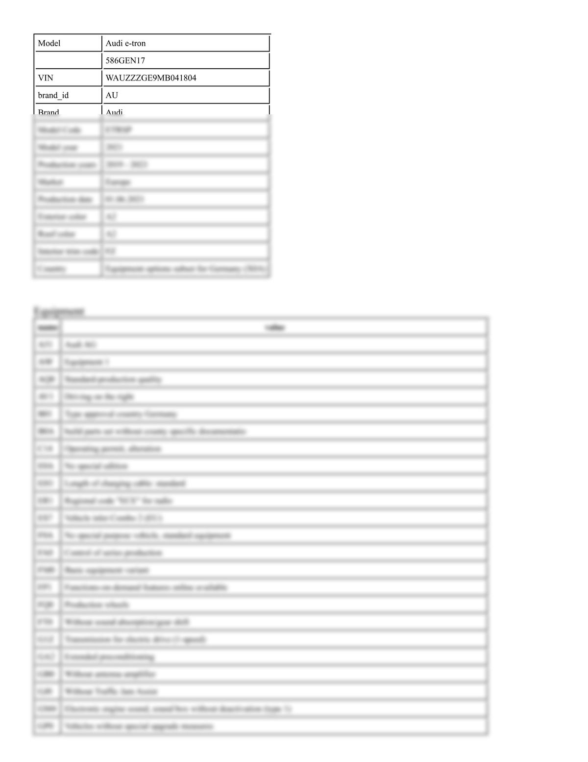 Build Sheet VIN WAUZZZGE9MB041804
