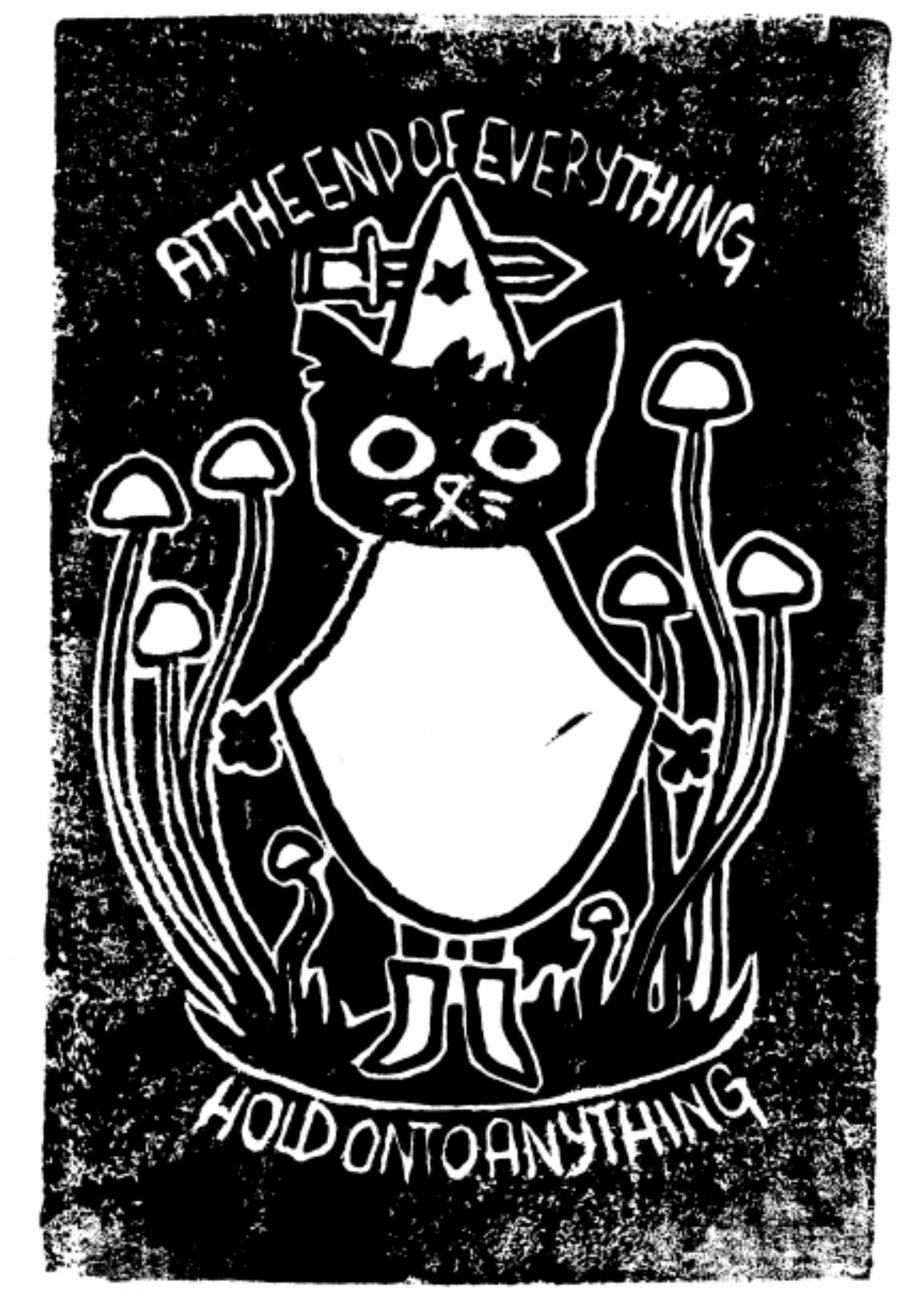 Linocut print - NITW Hold Onto Anything