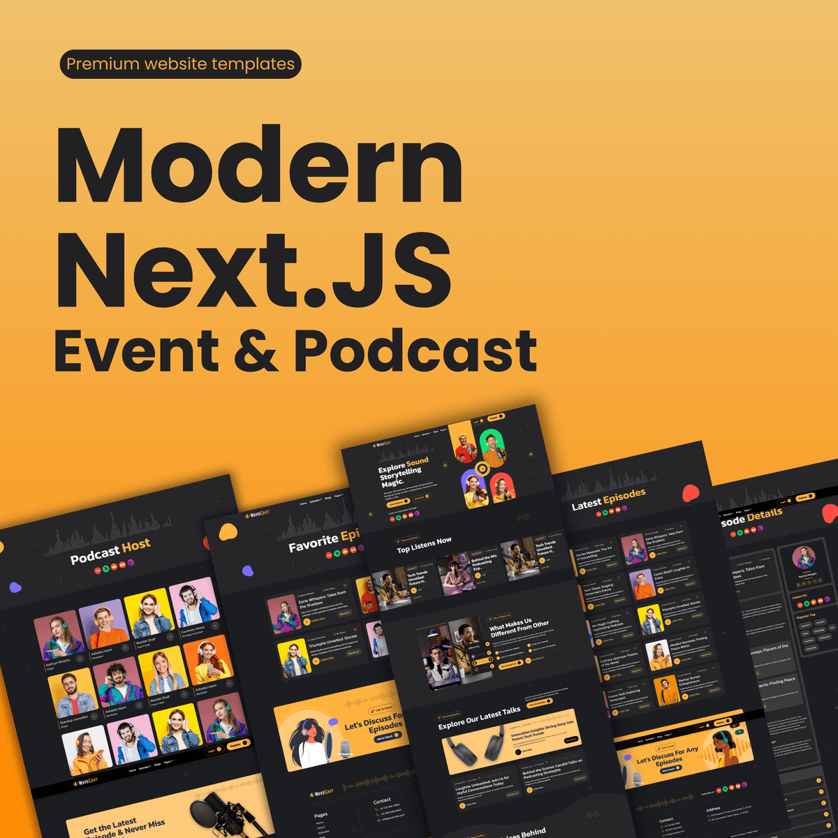 Modern, Responsive Podcast Website Template – Next.JS & Tailwind CSS