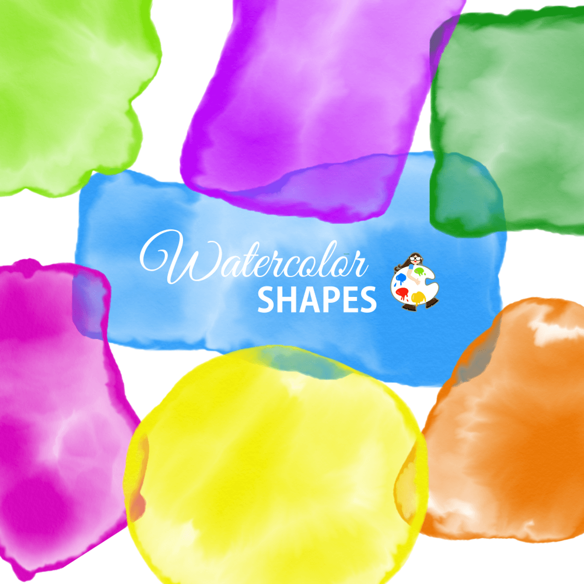Watercolor Rainbow Shapes
