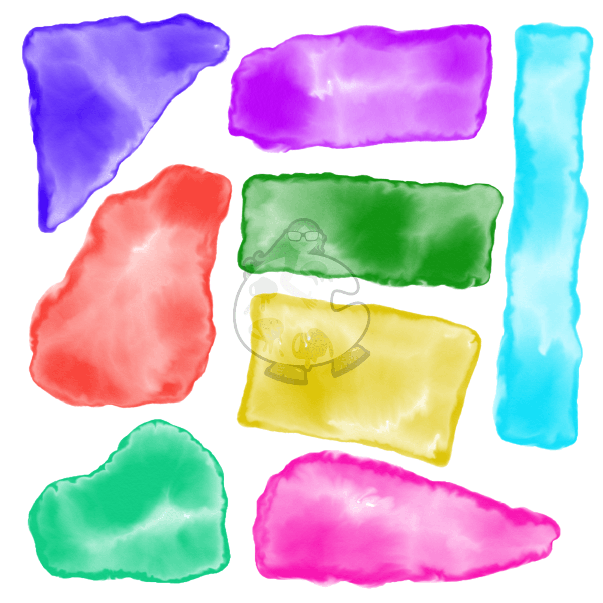 Watercolor Rainbow Shapes