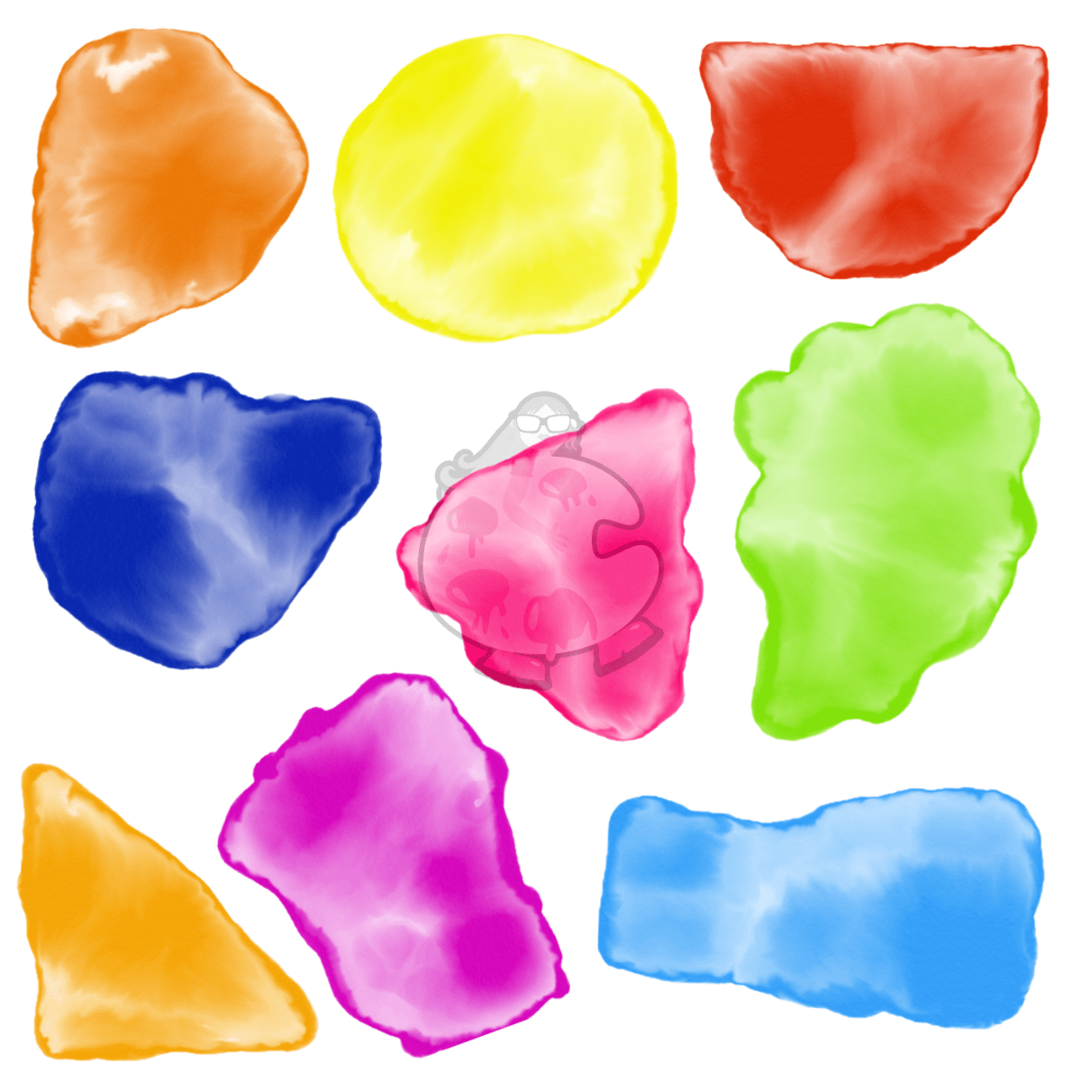 Watercolor Rainbow Shapes