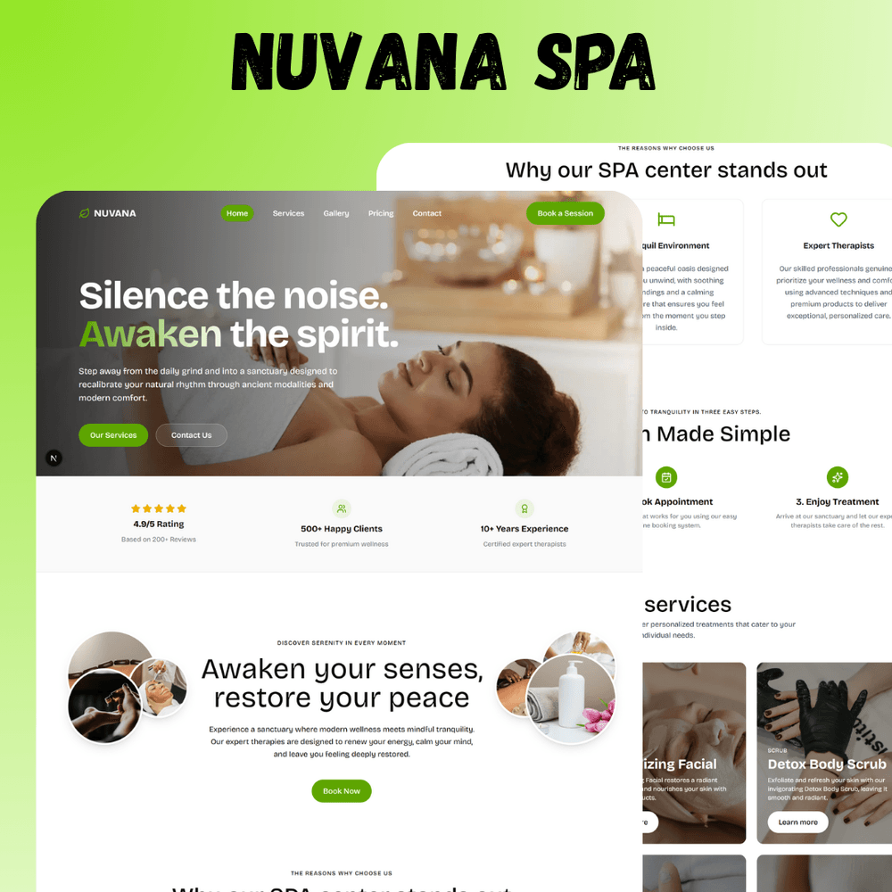 Nuvana Spa & Wellness – Modern Spa Landing Page Template