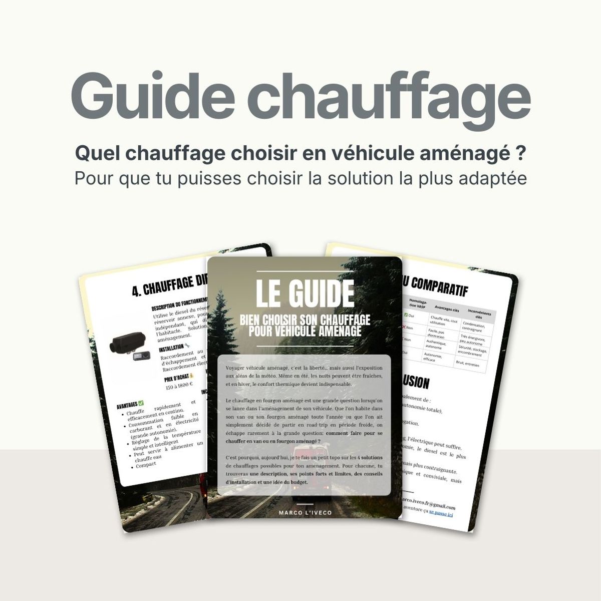 Guide chauffage en van  (Prix libre)