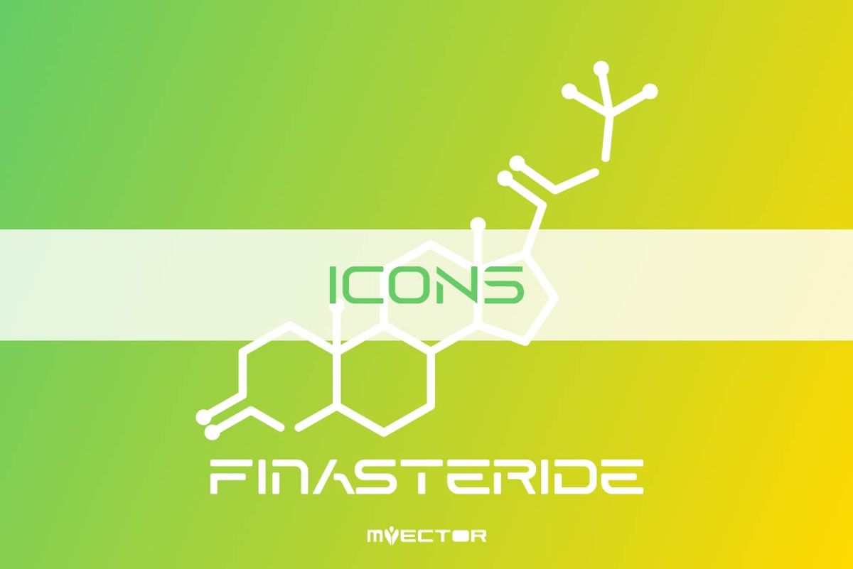 Finasteride molecule icons package