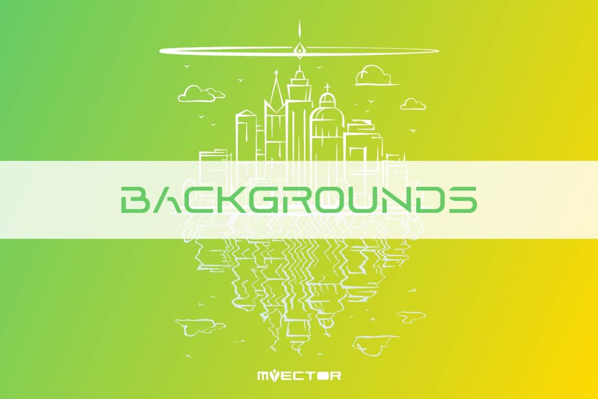 City skyline with halo backgrounds package