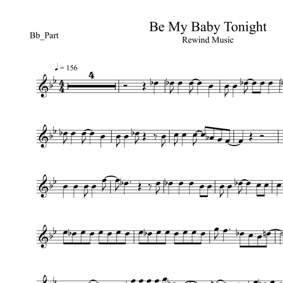 BT0255 Be My Baby Tonight Backing Track and Sheet Music
