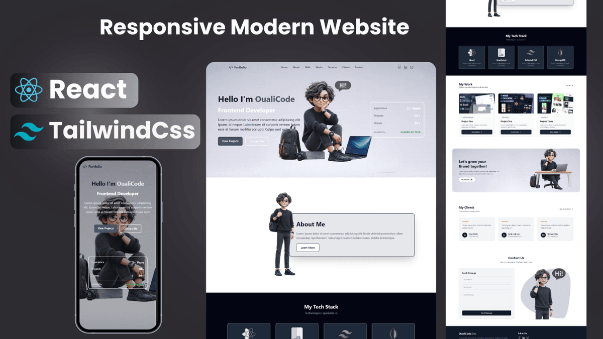 ReactJS, TailwindCSS || Build a Responsive and Modern Portfolio Website ...