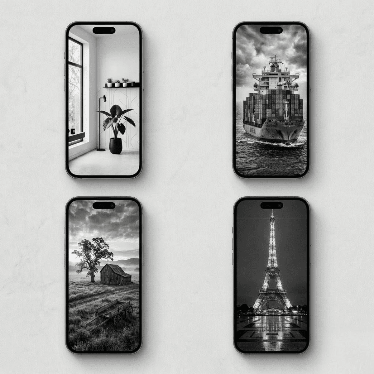 Monochrome wallpaper pack