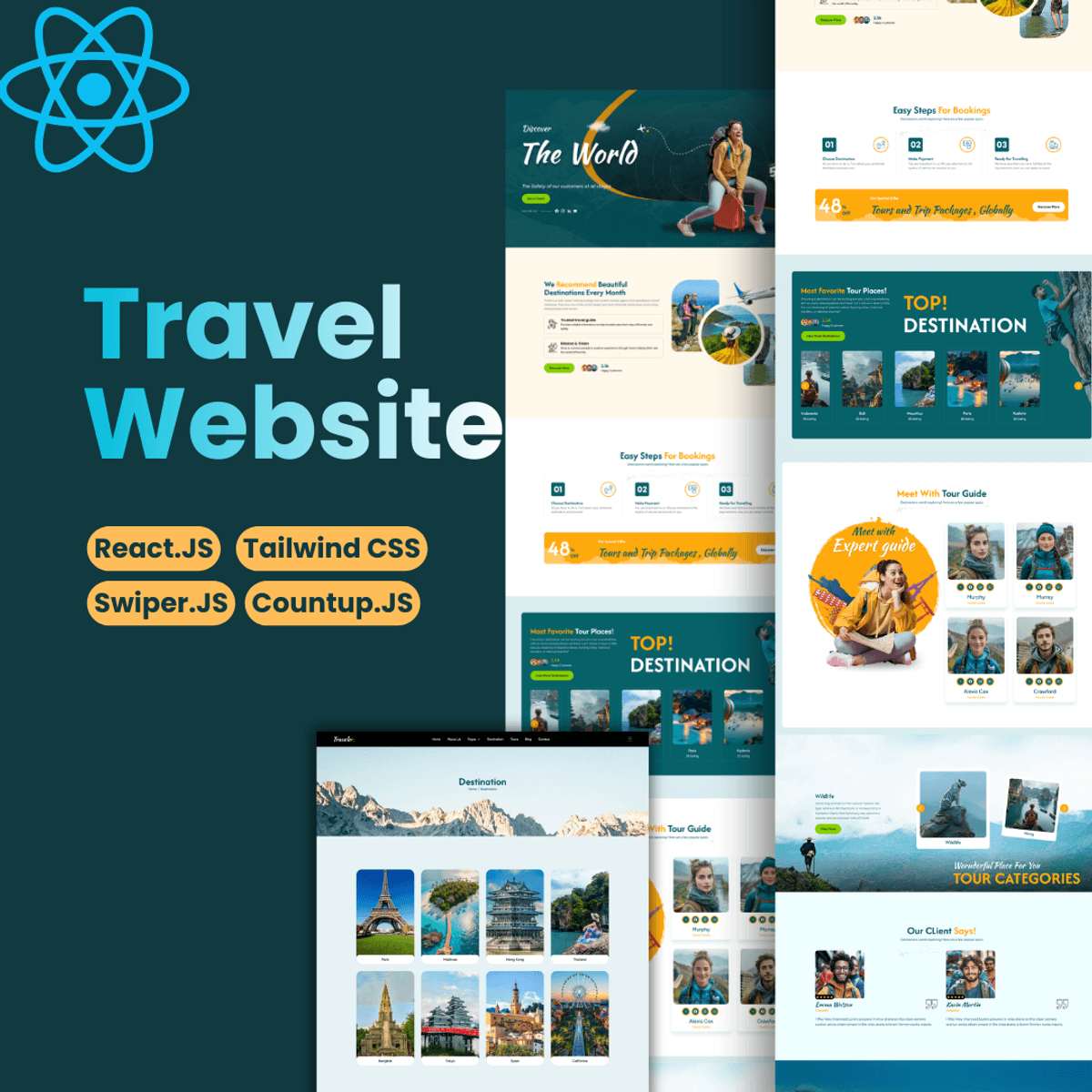 Modern Travel Agency Website – Built with React.JS & Tailwind CSS