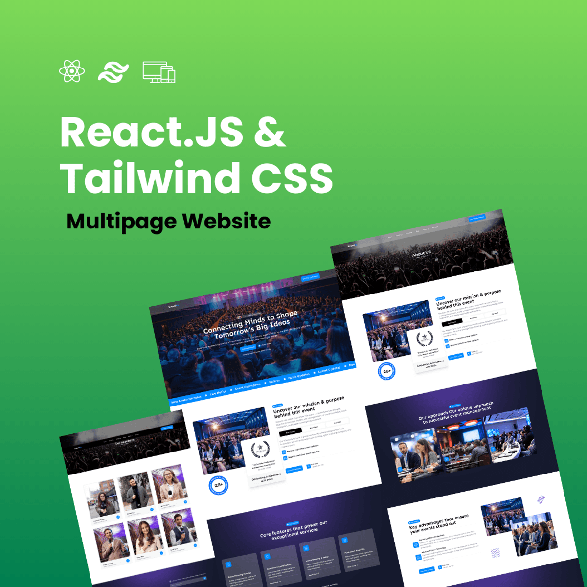 Event Management Website Template – React.JS & Tailwind CSS