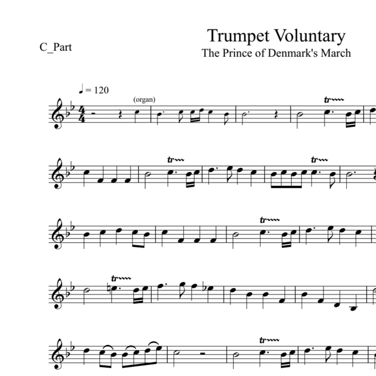 BT0038 Clarke Trumpet Voluntary Backing Track and Sheet Music