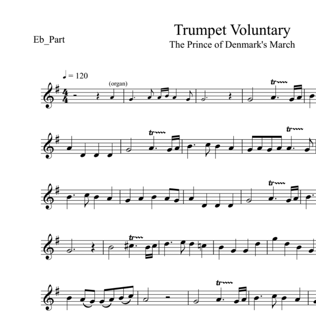 BT0038 Clarke Trumpet Voluntary Backing Track and Sheet Music