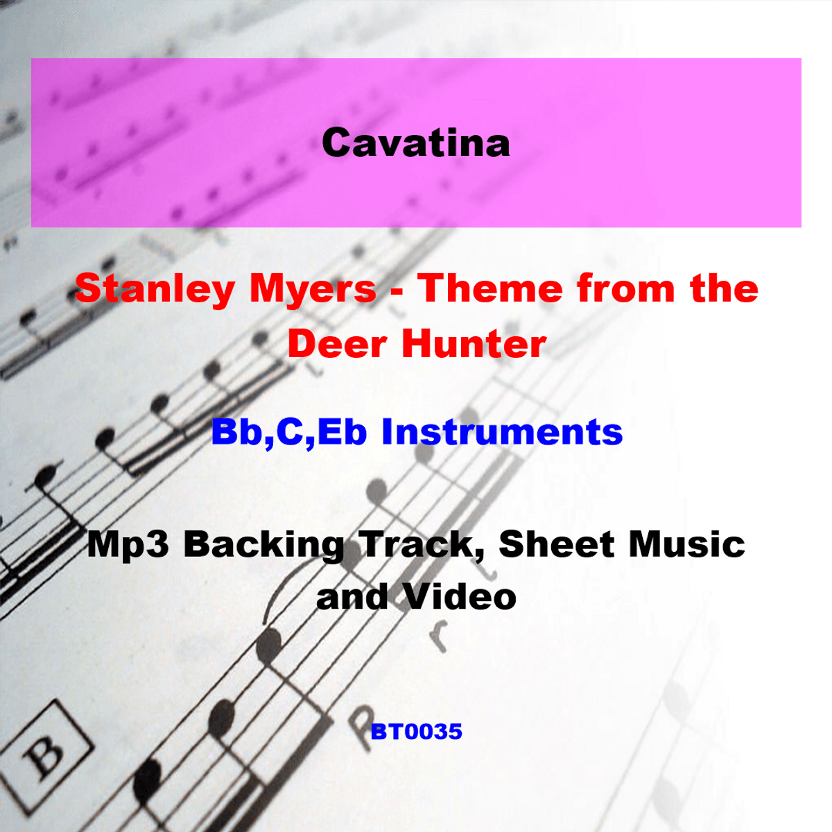BT0035 Cavatina Backing Track and Sheet Music