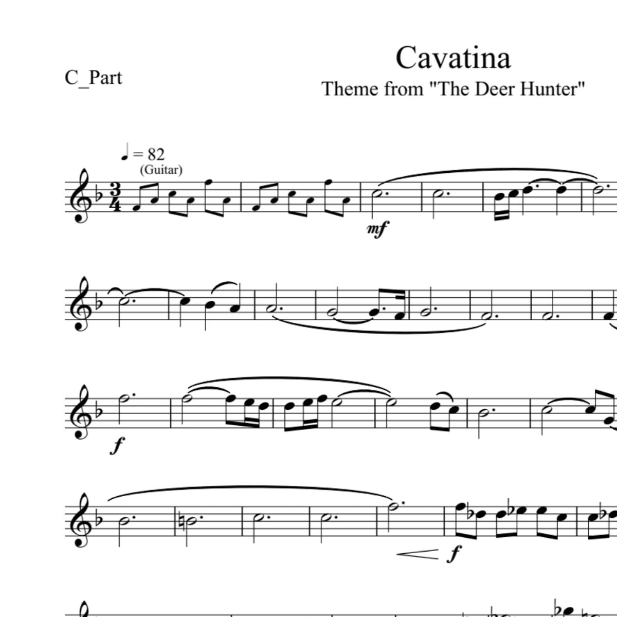 BT0035 Cavatina Backing Track and Sheet Music