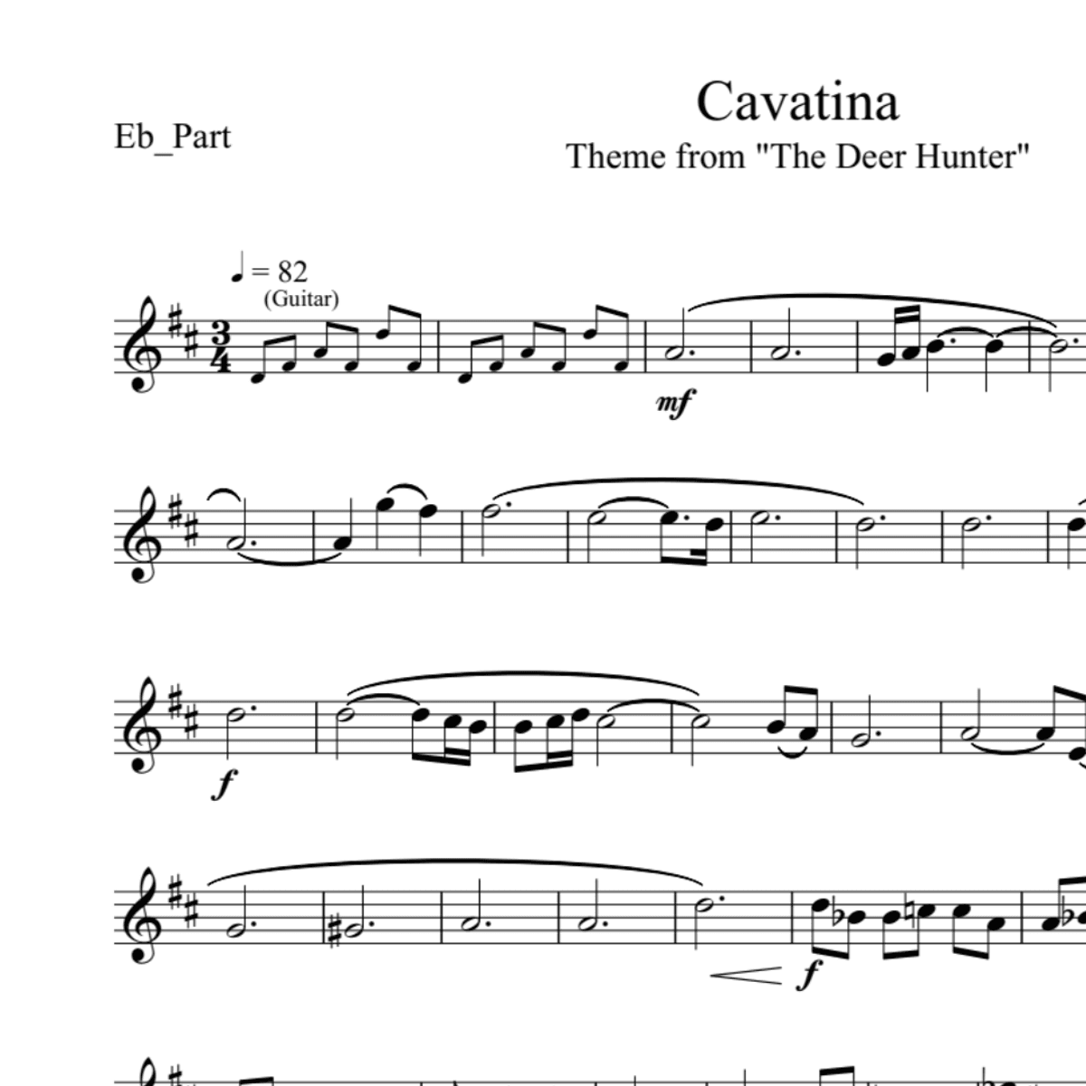 BT0035 Cavatina Backing Track and Sheet Music
