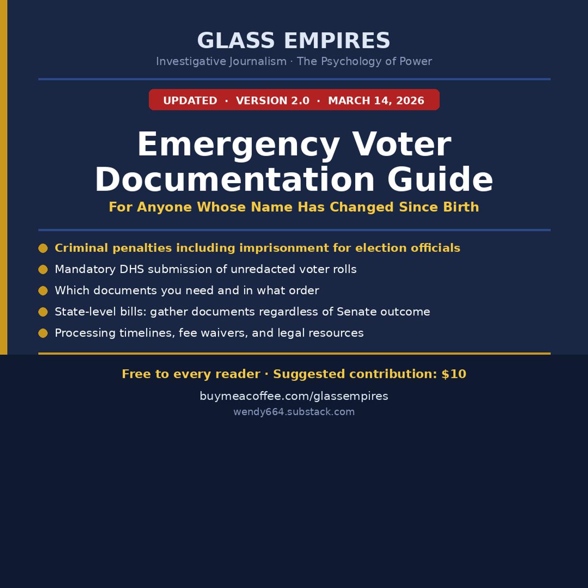 Emergency Voter Documentation Guide: Version 2.0 — March 14, 2026 ...