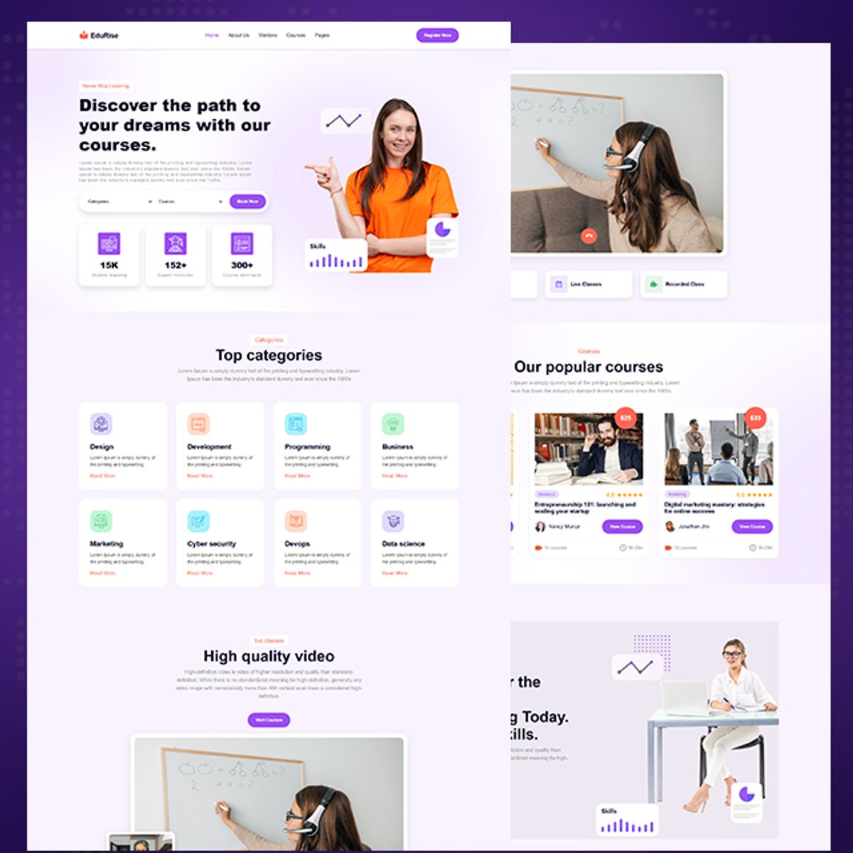 Create A Responsive Education Website Design - HTML / CSS / JavaScript ...