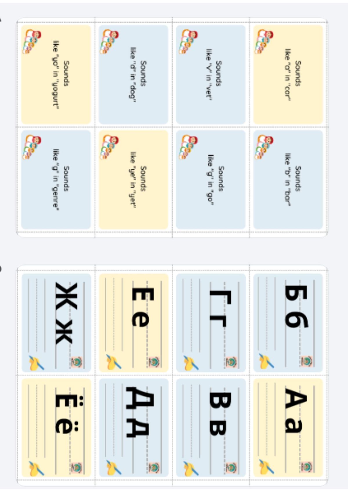 Russian Letters Practice Flashcards