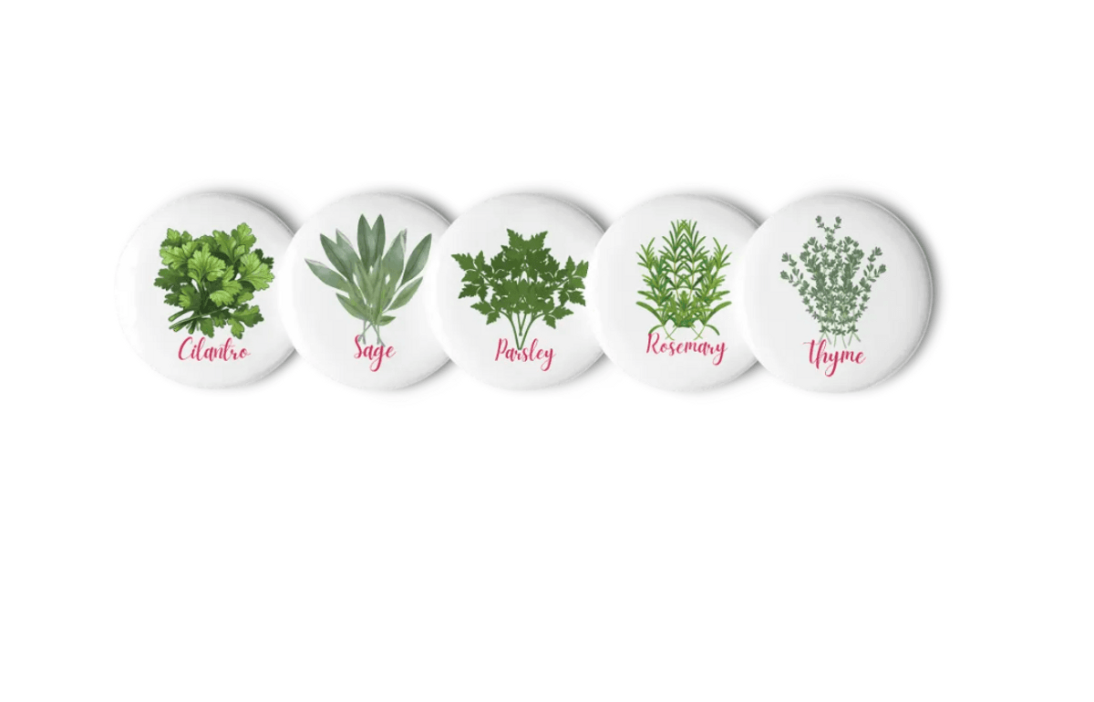 Herb Garden Pins Set of 5