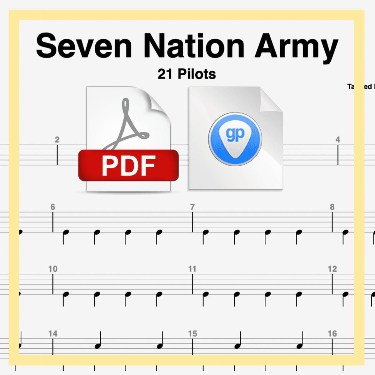 🎶DRUM SHEETS🎶 Seven Nation Army - 21 Pilots