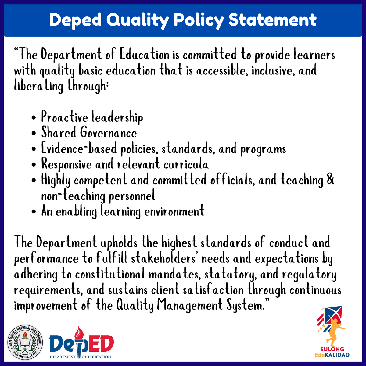 DepEd Quality Policy Statement