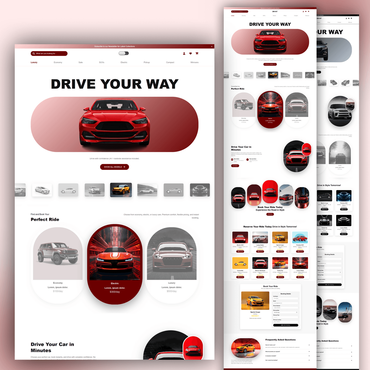 🚗Modern Car Rental Website Design Using HTML, CSS & JavaScript | DM 007