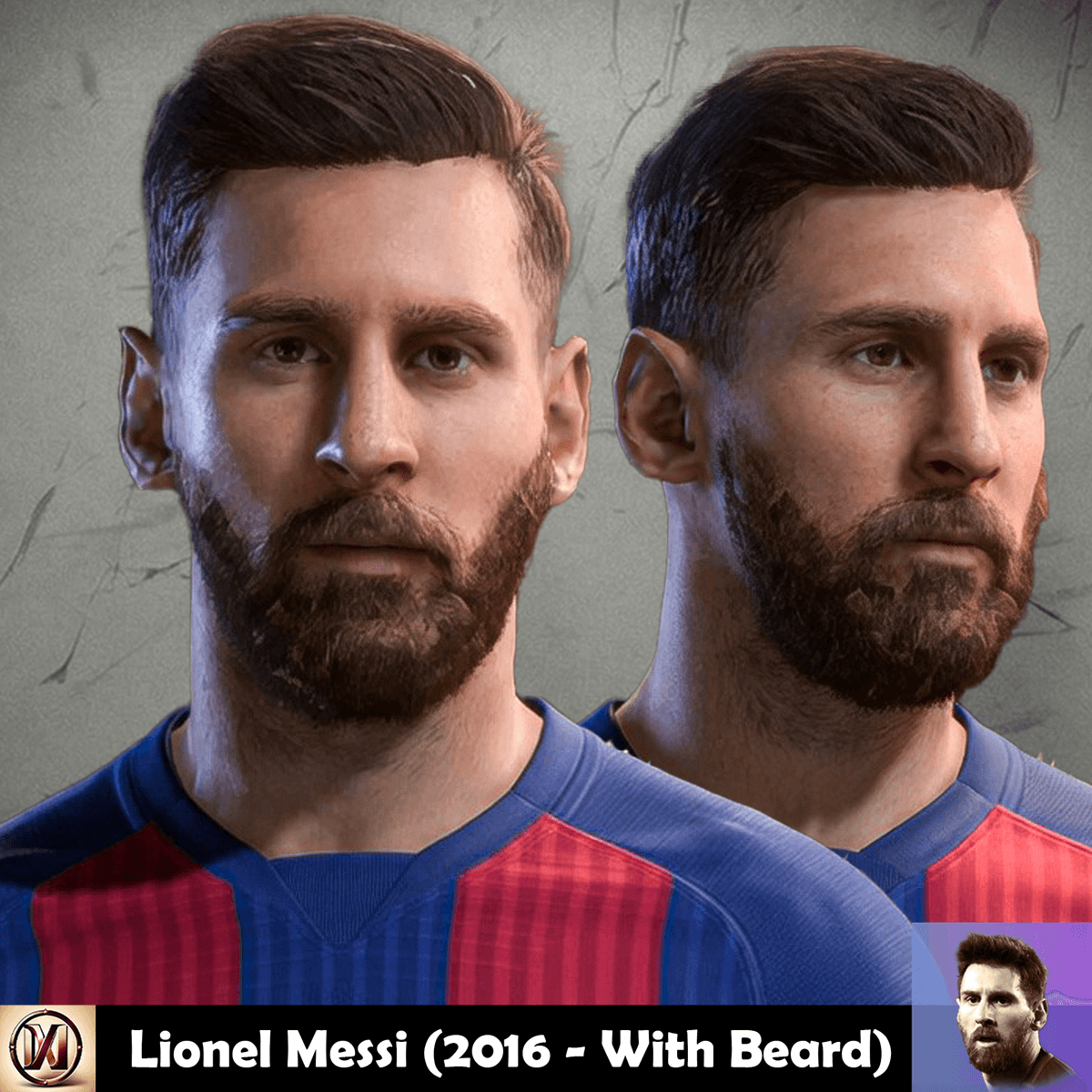 [FREE][CLASSIC] Lionel Messi (2016 - With Beard) Face Mod - [FC 24/25 ...