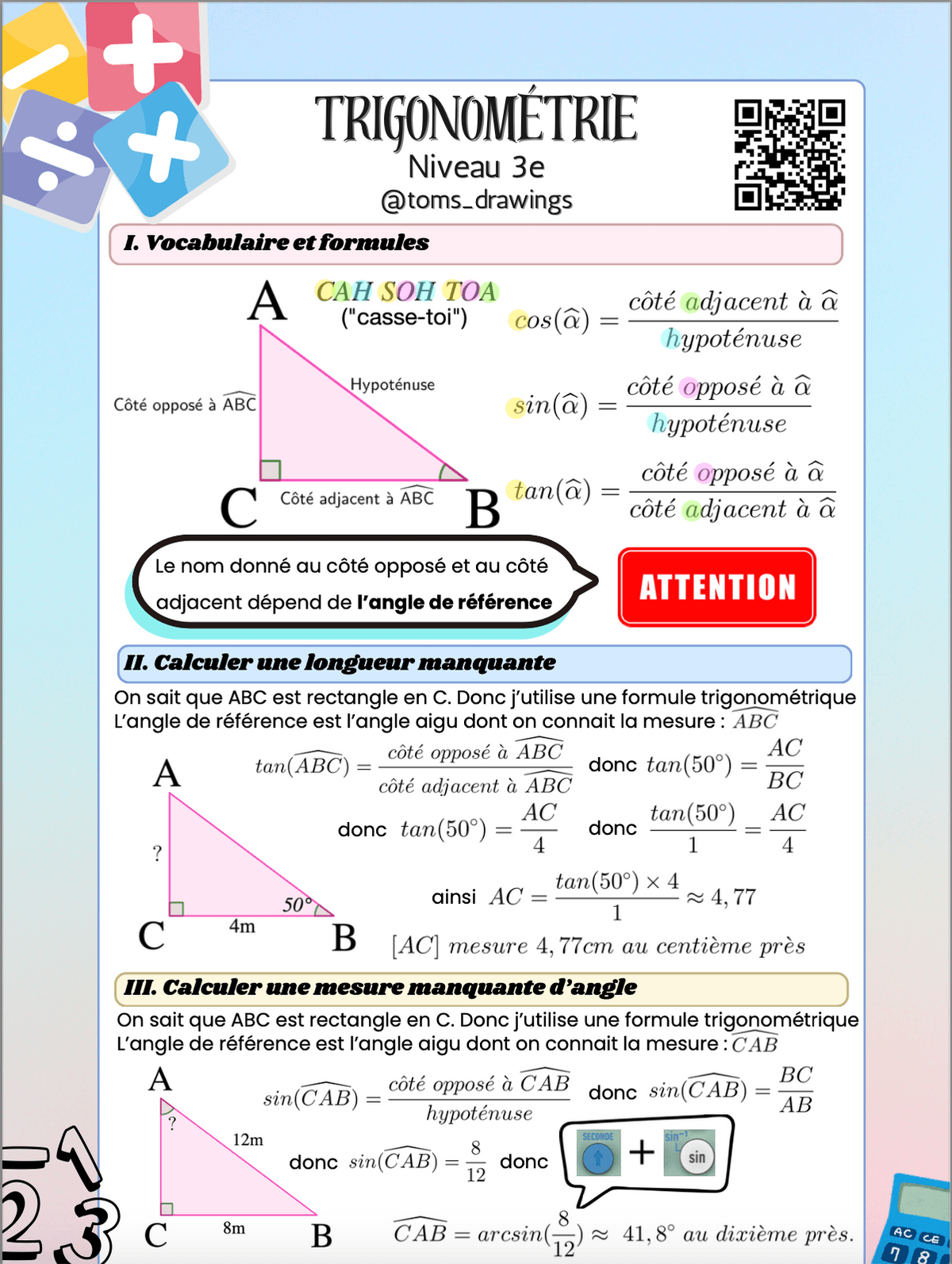 Pack ultime : 25 fiches de révisions du BREVET de mathématiques !