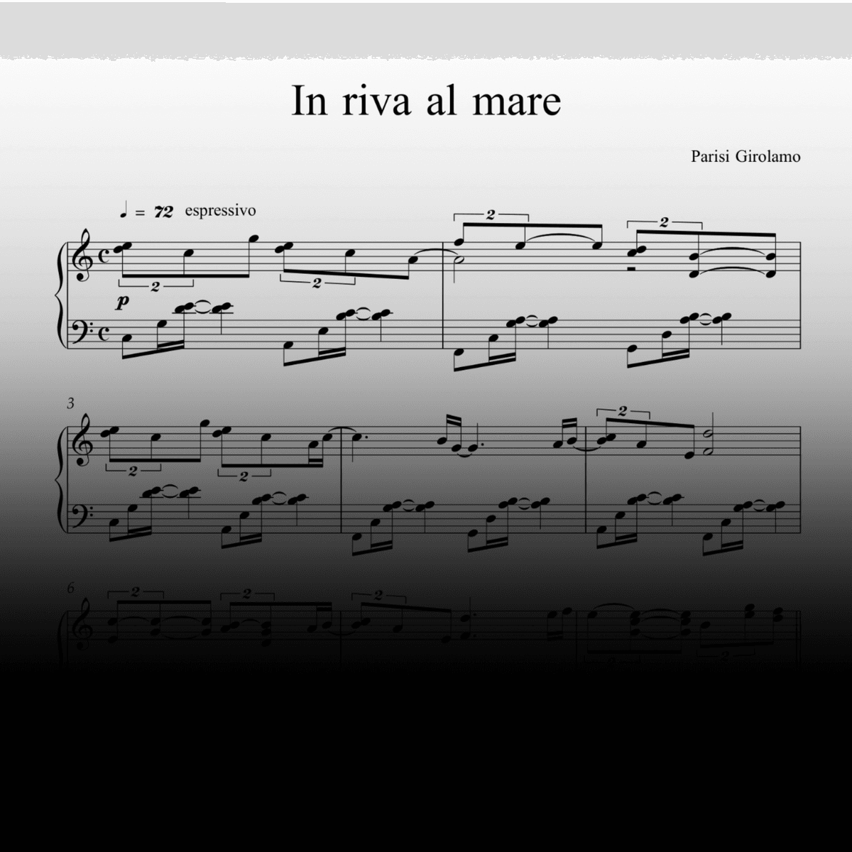 IN RIVA AL MARE - Piano Sheet Music + MP3