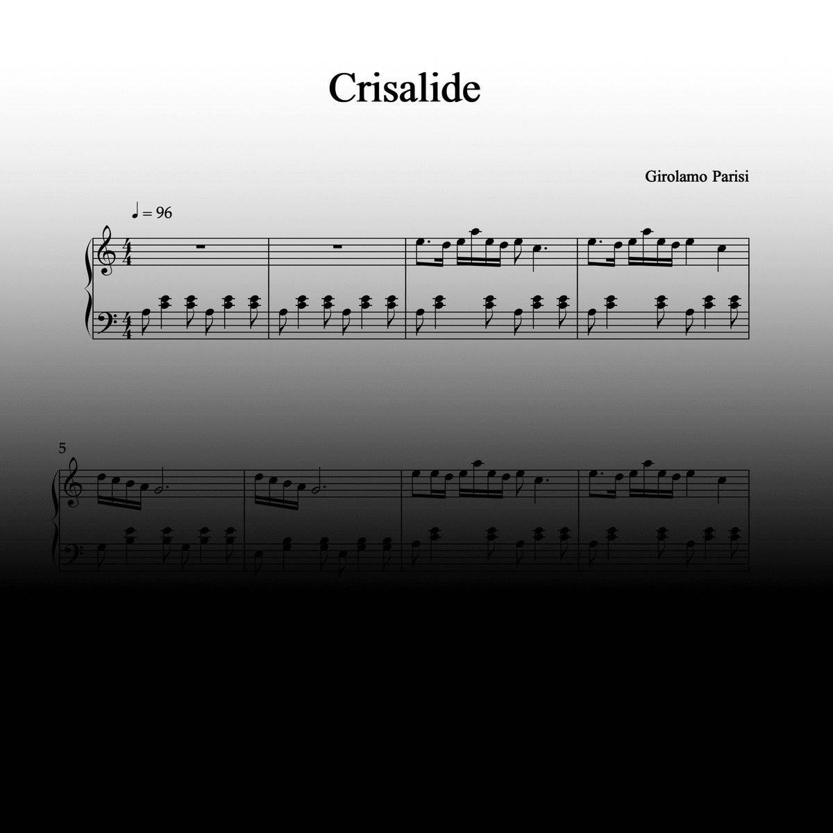 CRISALIDE - Piano Sheet Music + MP3