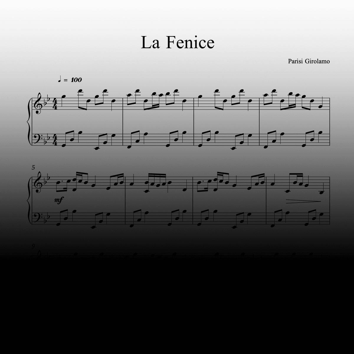 LA FENICE - Piano Sheet Music + MP3