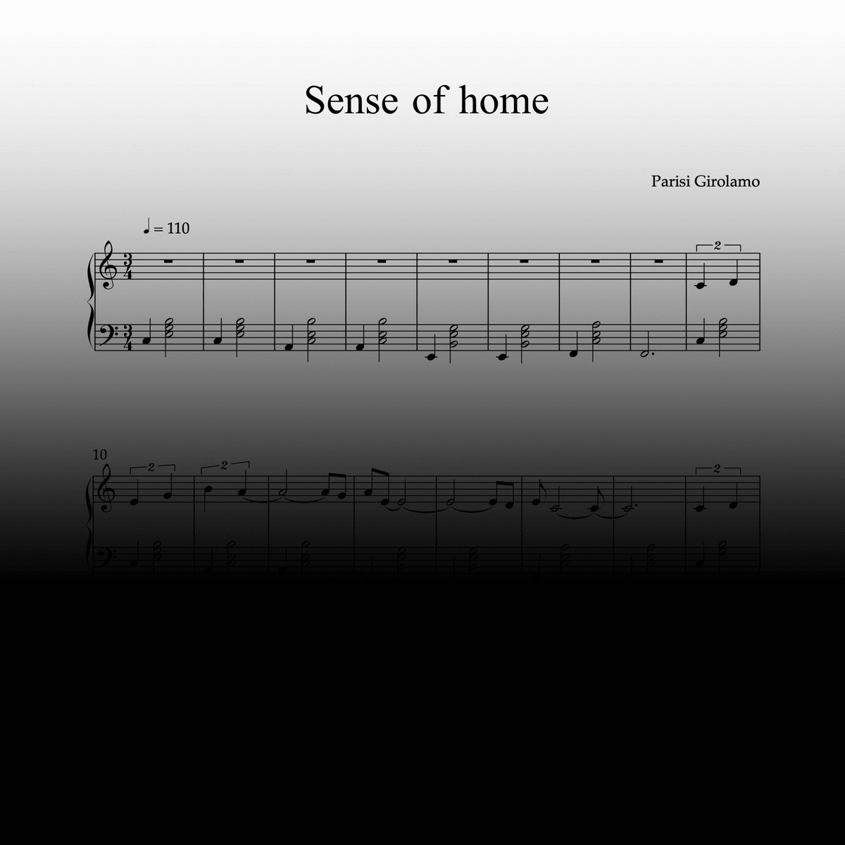 SENSE OF HOME - Piano Sheet Music + MP3