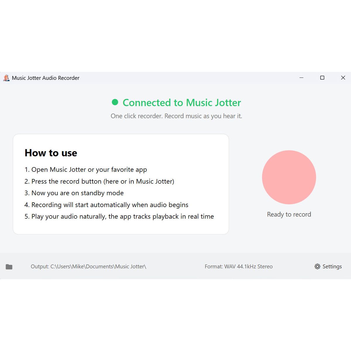 MJ Audio Recorder: One-Click Recording for Windows