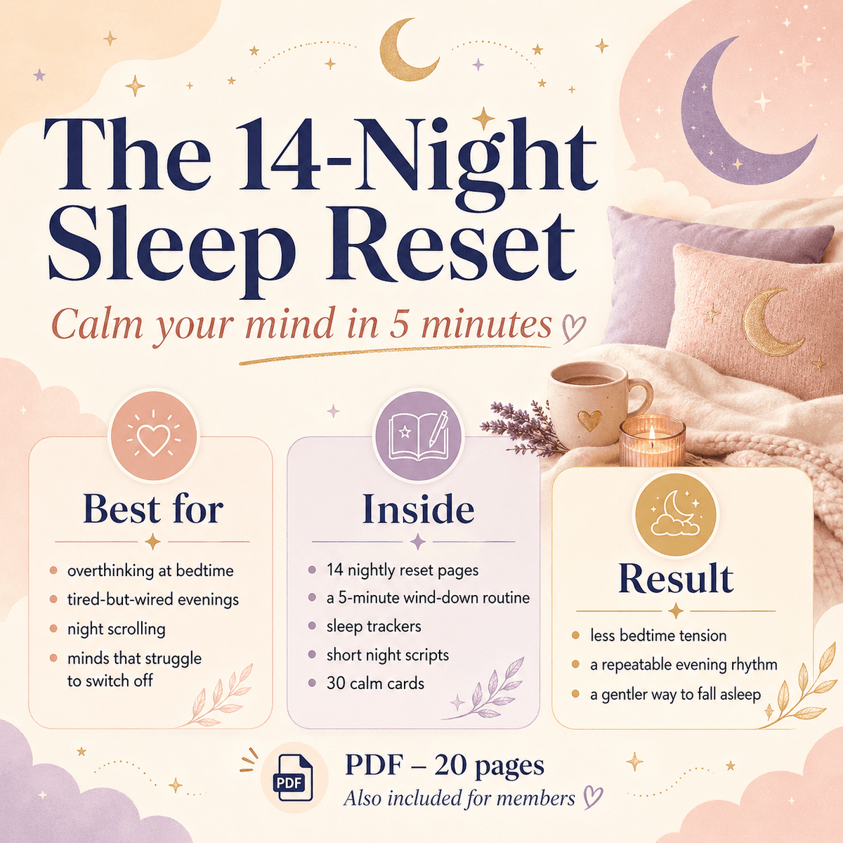 The 14-Night Sleep Reset: calm your mind in 5 minutes