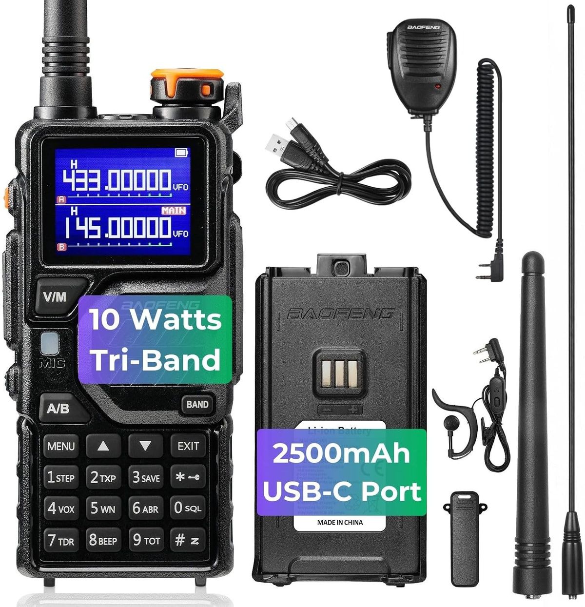 Prepare Radio - ( 1 ) Pre-Programmed K-5 10W Preppers Tri-Band Radio