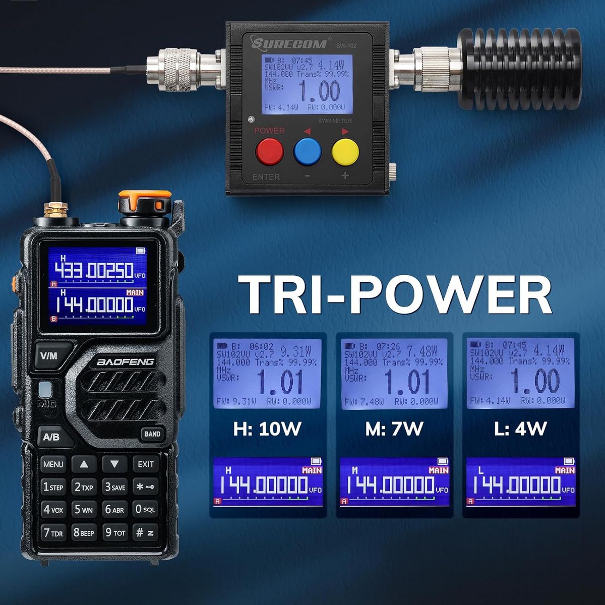 Prepare Radio - ( 1 ) Pre-Programmed K-5 10W Preppers Tri-Band Radio