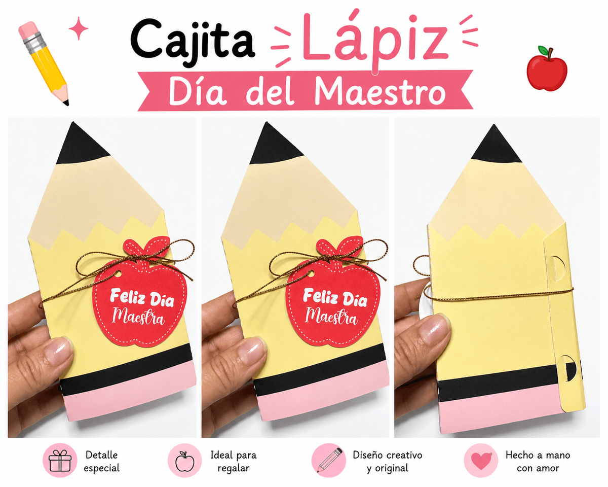 Cajita Lápiz Día del Maestro -Silhouette Studio Cut Files