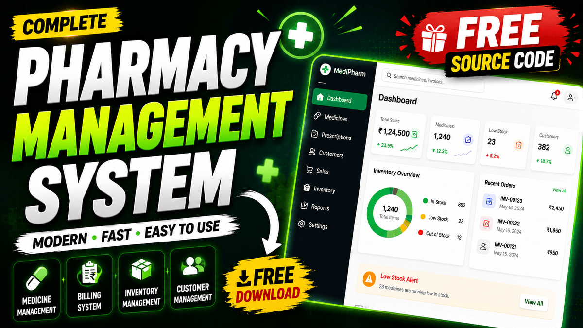 Pharmacy Management System in Next.js | Free Source Code - Buymeacoffee