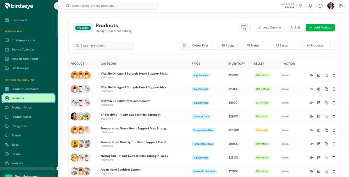 Full-Stack E-Commerce Admin Template (React 19 + Node.js)